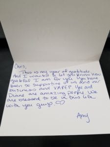 A Gratitude Card From Amy to Chris