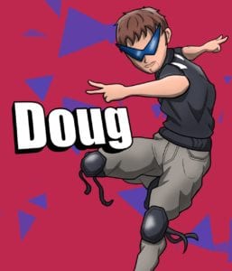 Dough With Knee Pads on a Red Background